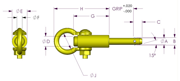 Shackle Pin Dimensions