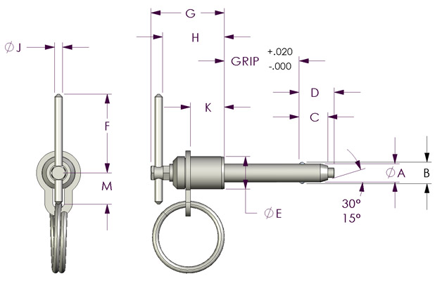 人気の雑貨がズラリ！ PRECISION Avibank BALL-LOK SINGLEACTING PINS Rハンドル t2インチ用  BLC5R20S