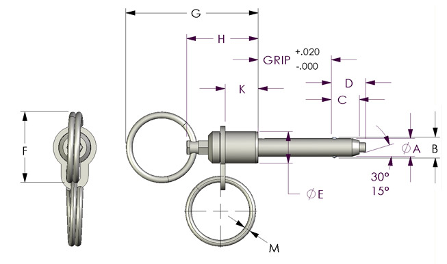 Double Acting Pin Dimensions