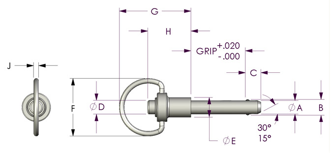 値頃 PRECISION Avibank BALL-LOK SINGLEACTING PINS Rハンドル t0.8インチ用 BLC4R08S 