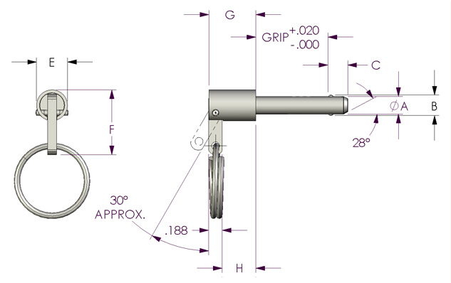 Cam Lever Pin Dimensions