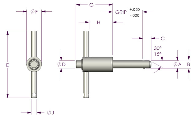 Ground Handling Pin Dimensions